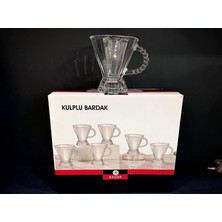 Esonez Kulplu Çizgili Çay Bardağı 6'lı