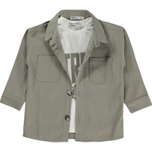 Civil Boys Çift Cepli Tişörtlü 2-5 Yaş Gömlek - Gri 4-5 Yaş