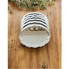 6'lı Oval Paslanmaz Çelik Kahve Sunum Tepsisi, Dekoratif ve Şık