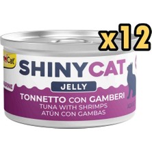 Gimcat Shinycat Jelly Tuna Balıklı Karidesli Kedi Konservesi 70 gr x 12 Adet