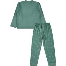Dinazor World Basıklı 3-11 Yaş Pijama Takımı - Yeşil 3-4 Yaş