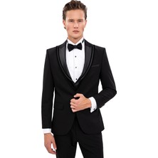 Echol Erkek Slim Fit Çıkmayaka Yelekli Smokin &amp; Damatlık