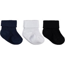 Civil Baby Basic Kıvrık 3'lü 6- Bebek Erkek Çorap Set - Standart 18 Ay