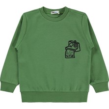 Civil Boys Fotoğraf Makinesi Baskılı 2-5 Yaş Sweatshirt  - Yeşil 2-3 Yaş