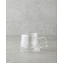 Şeffaf 200 ml Double Wall Borosilikat Cam Kupa
