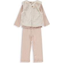 Civil Girls Yelekli 2-5 Yaş Takım - Pudra 2-3 Yaş