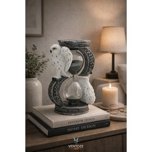 Ventoze Dekoratif Baykuş Kum Saati Biblo Antik Tasarım Masa Üstü Aksesuar Ofis Ev Doğum Günü Hediyesi