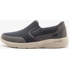 Skechers Dynamight 2.0 Memory Foam Mens Sneaker Hafızalı Taban Bağcıksız Hakiki Deri Erkek Günlük Spor Ayakkabı Gri