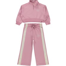 Mışıl Kids Yarım Fermuarlı 6-9 Yaş Eşofman Takımı - Pembe 9-10 Yaş