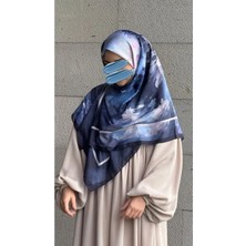 Qalortex Scarf Pamuklu Soft Luna Desen Eşarp-Morcivert