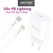 Genax Lightning Girişli 25W Pd Şarj Cihazı Güvenli Şarj