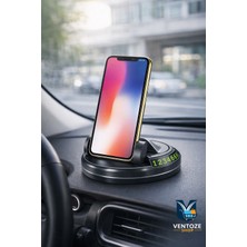 Ventoze Numaratörlü Park Yardımcı ve Yapışkanlı Kokpit Tutucu | 360° Dönebilen 2'si 1 Arada Araç Telefon Tutucu ve Numaratör