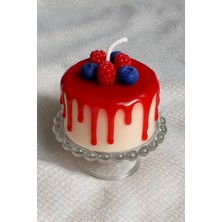 Etnik Home Pasta Şeklinde Dekoratif Mum Kırmızı Soslu Meyveli Tasarım El Yapımı Görünümlü Hediyelik Mum