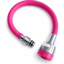 Solid Oynar Başlıklı Spiral Esnek 2 Fonksiyonlu Lavabo & Mutfak Musluk Ucu Pembe Renkli Musluk Başlığı