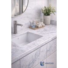 Ventoze Mermer Desenli Yapışkanlı Folyo Kaplama Kağıdı | Su Geçirmez Mutfak Tezgah Masa Kaplama