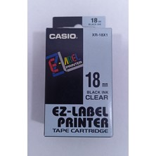 Casio Des Casıo XR-18X1 Clear-Black Etiket Makinesi Kartuşu