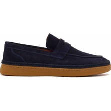 Derimod Erkek Lacivert Süet Deri Loafer 26SFD631810