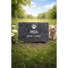 Digital Hayat Kişiye Özel Pet Mezar Taşı – Kedi Köpek Lazer Kazıma Granit Anı Taşı 10X15 / 30X20 / 45X30