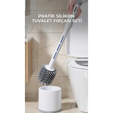 Dekofon Deterjan Hazneli Silikon Tuvalet Fırçası Temizlik Seti