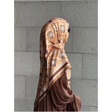 Qalortex Scarf Ipeksi Twil Monogram Eşarp-Latte