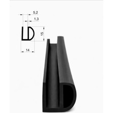 MAKPLASTİK FİTİL PROFİL A 235 Dekorasyon Fitili 10 Metre Siyah