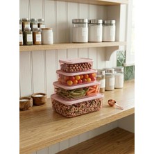 Cook&Kitchen Follow Me Mono Saklama Kabı 4'lü Pembe