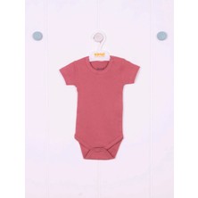 Julayla Kidaxi Kısa Kollu Çıtçıtlı Bebek Gül Kurusu Body