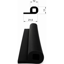 MAKPLASTİK FİTİL PROFİL A 056 Ürün Koruyucu Yastık Fitili 10 Metre Siyah