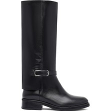 Derimod Kadın Siyah Fermuarlı Deri Çizme 25WFD281918