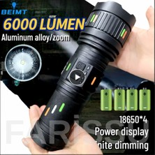 farissu Small Sun SM-T707 6000 Lümen Şarjlı Profesyonel Zoomlu El Feneri - Type-C