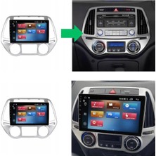 SmartGO Hyundai I20 Dijital Klima Android Gps Carplay 8+256 GB Kamera + Çerçeve (2013-2014) (Yazılımsal)