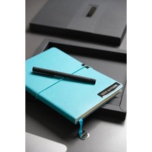 Locko Kişiye Özel Kutulu Turkuaz Vegan Deri Lastikli Defter 224 Sayfa Kalemli Isimlikli
