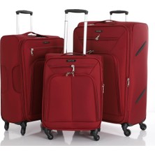 MÇS Kumaş Ultra Hafif Körüklü Geniş Hacim Çok Gözlü 3 Lü Valiz Seti