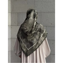Qalortex Scarf Pamuklu Soft Luna Desen Eşarp-Zeytin Yeşili