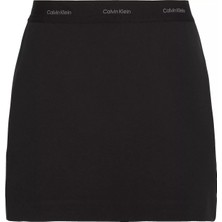 Calvin Klein Kadın Ponte Logo Wb Mini Etek - Siyah