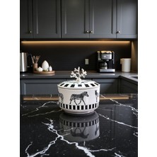 Şık Seramik Zebra At Şekerlik, Dekoratif ve Modern Tasarım, Feray Home