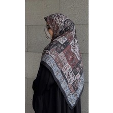 Qalortex Scarf Pamuklu Soft Osmanlı Desen Eşarp-Siyah