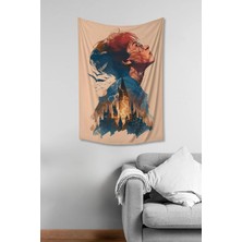 Moud's Harry Potter Silüeti Desenli Duvar Örtüsü Duvar Halısı Tapestry Süet Dokulu Kumaş