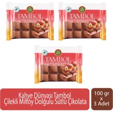 Kahve Dünyası Tambol Çilekli Milföy Dolgulu Sütlü Çikolata 100 gr x 3 Adet