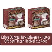 Kahve Dünyası Türk Kahvesi Ofis Seti 4 x 100 gr Fincan Hediyeli x 2 Adet