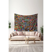 Moud's Reddit R/place Desenli Duvar Örtüsü Duvar Halısı Tapestry Süet Dokulu Kumaş