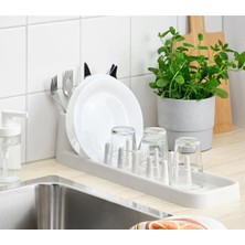 Krem Renkli 48 cm Uzunlukta Plastik Tezgah Üstü Bulaşıklık