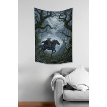 Moud's Yüzüklerin Efendisi Gri Gandalf Desenli Duvar Örtüsü Duvar Halısı Tapestry Süet Dokulu Kumaş