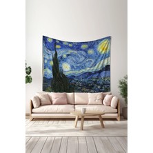 Moud's Yıldızlı Gece Desenli Duvar Örtüsü Duvar Halısı Tapestry Süet Dokulu Kumaş