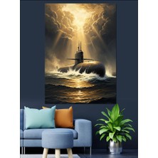 Tablomega Okyanusta Işığa Doğru Denizaltı Gemisi Dekoratif Kanvas - Mdf Ahşap Tablo