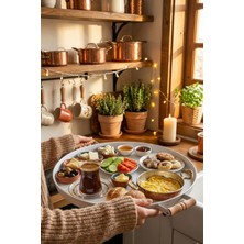 51 cm Büyük Beyaz Country Tarzı Tepsi, Şık ve Kullanışlı Dekoratif Ürün