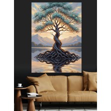 Tablomega Kökleri Derinlerde Heybetli Hayat Ağacı Dekoratif Kanvas - Mdf Ahşap Tablo