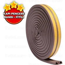 Kapı Pencere Bandı Fitili Kauçuk Kahverengi Rüzgar Kesici Isı ve Ses Izolasyon Bandı (5x2=10 Metre)