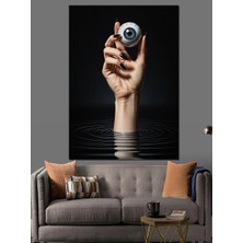 Tablomega Elinde Göz Tutan Mistik El Dekoratif Kanvas - Mdf Ahşap Tablo