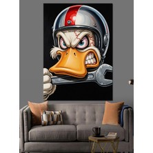 Tablomega Kasklı ve Kızgın Karakter Tasarımı Dekoratif Kanvas - Mdf Ahşap Tablo